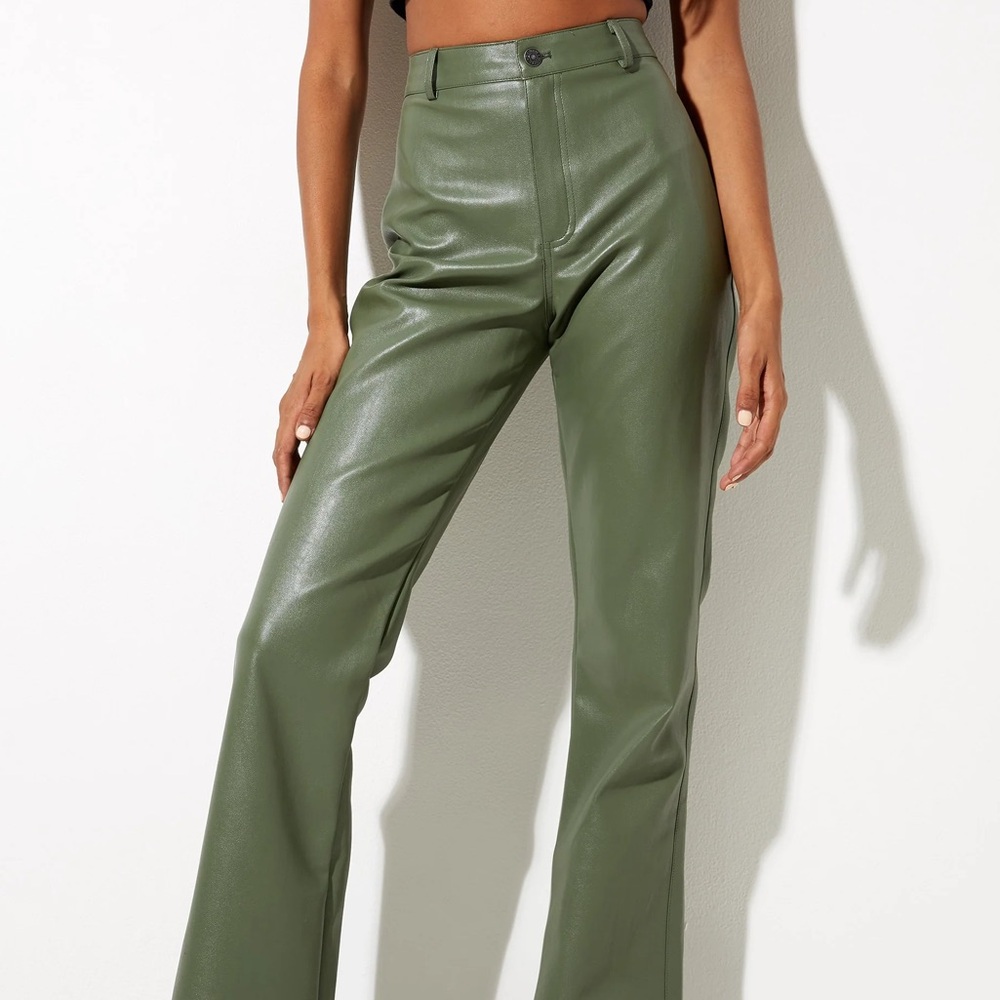 Motel Rocks green faux leather pants
